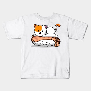 Ama ebi sushi, amaebi sweet shrimp, amaebi sushi and cat Kids T-Shirt